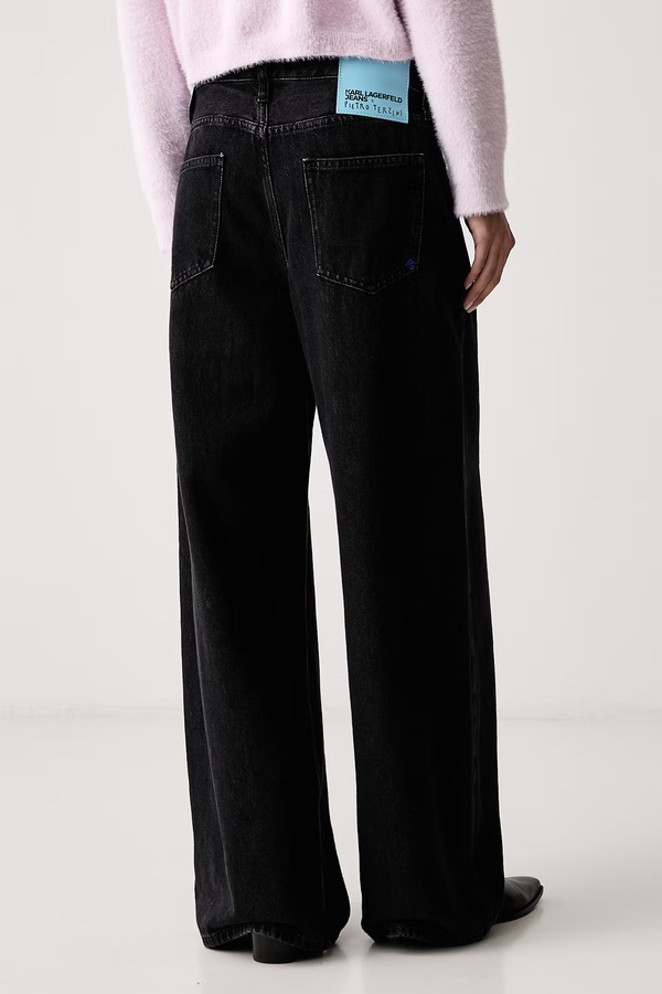 Джинси wide leg жіночі Karl Lagerfeld Jeans x Pietro Terzini колір чорний фото 2