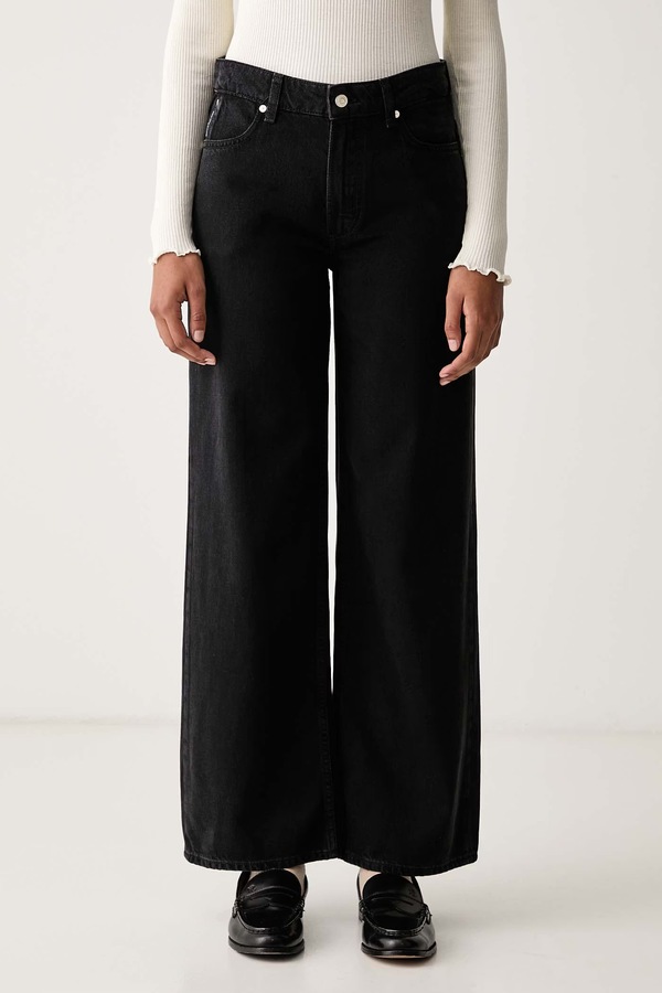 Джинси wide leg жіночі Marc O'Polo колір чорний