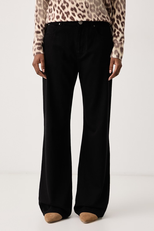Джинси wide leg жіночі Pinko колір чорний