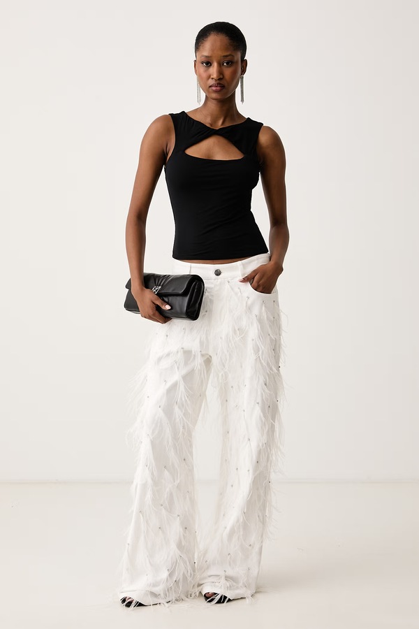 Джинси wide leg жіночі Pinko колір білий