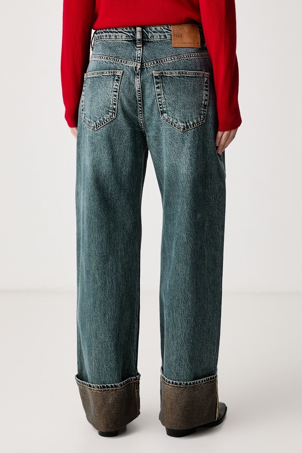 Джинси wide leg жіночі United Colors of Benetton колір блакитний фото 3