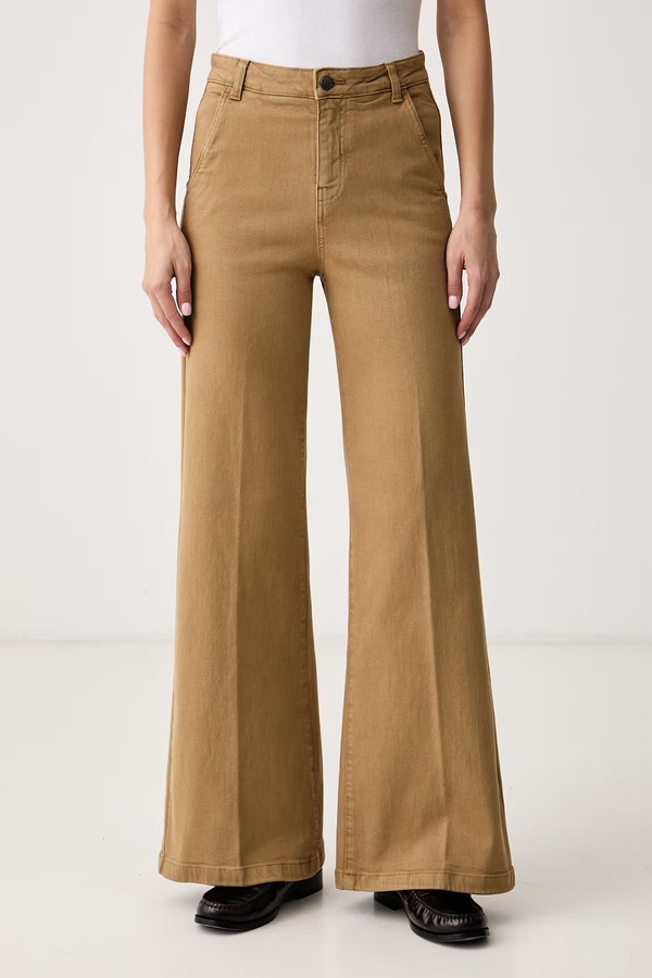 Джинси wide leg жіночі United Colors of Benetton колір коричневий