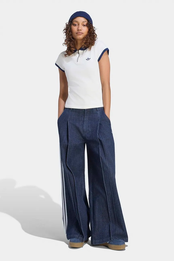 Джинси wide leg жіночі adidas Originals Denim Pleats колір блакитний фото 2