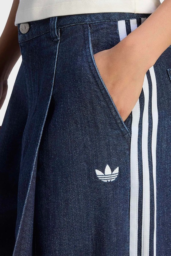 Джинси wide leg жіночі adidas Originals Denim Pleats колір блакитний фото 4