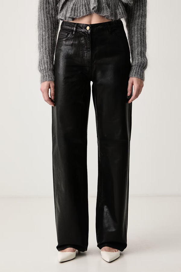 Джинси straight жіночі Elisabetta Franchi колір чорний