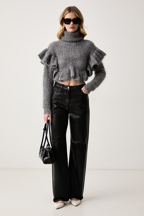Джинси straight жіночі Elisabetta Franchi колір чорний фото 2