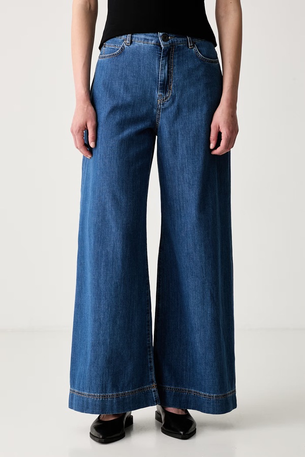 Джинси wide leg жіночі Weekend Max Mara WKDVEGA колір блакитний