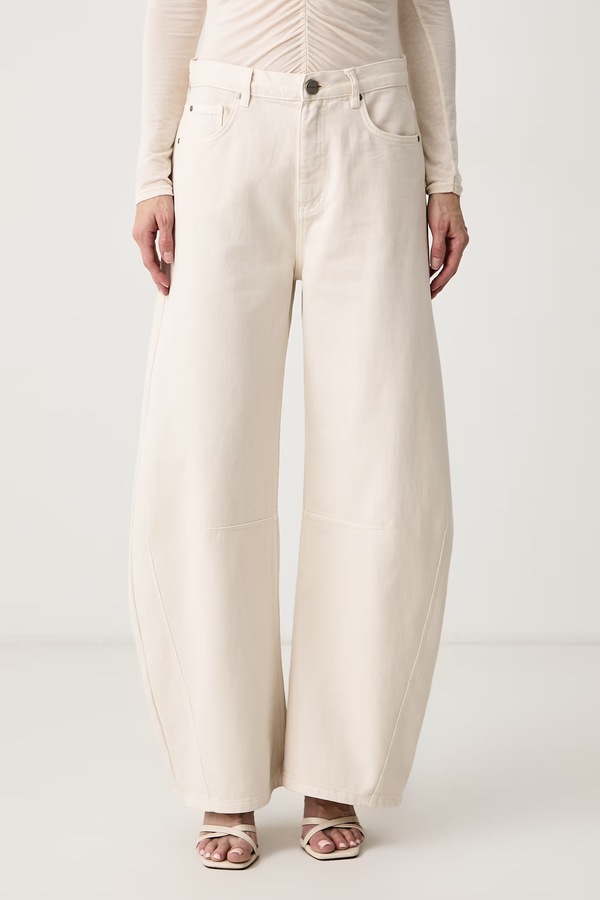 Джинси wide leg жіночі Pinko колір бежевий
