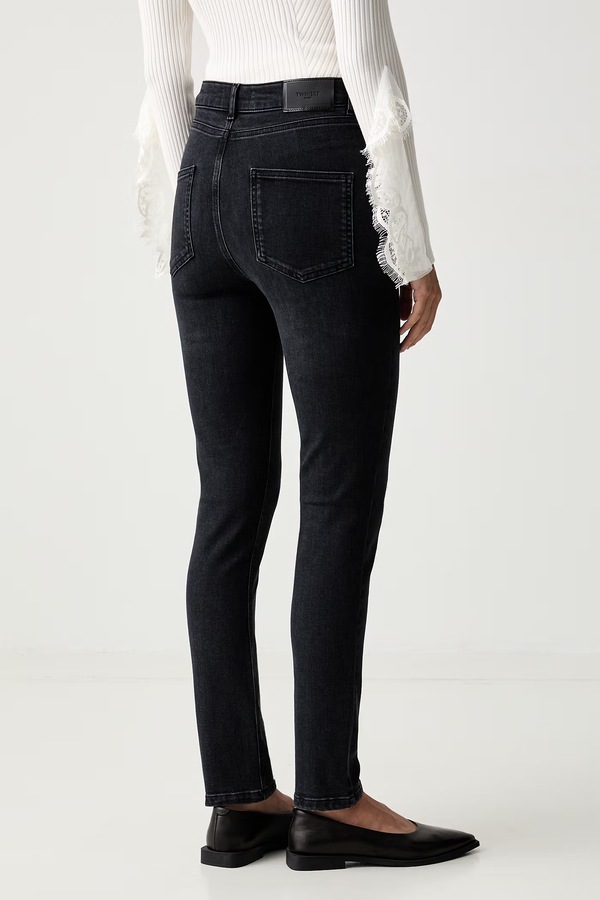 Джинси skinny жіночі Twinset колір чорний фото 2
