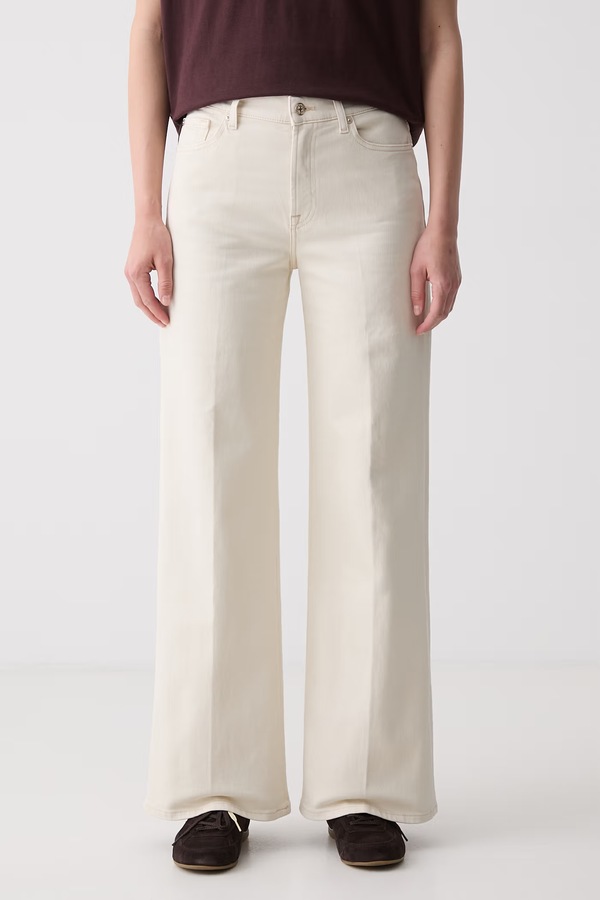 Джинси wide leg жіночі 7 FOR ALL MANKIND колір бежевий