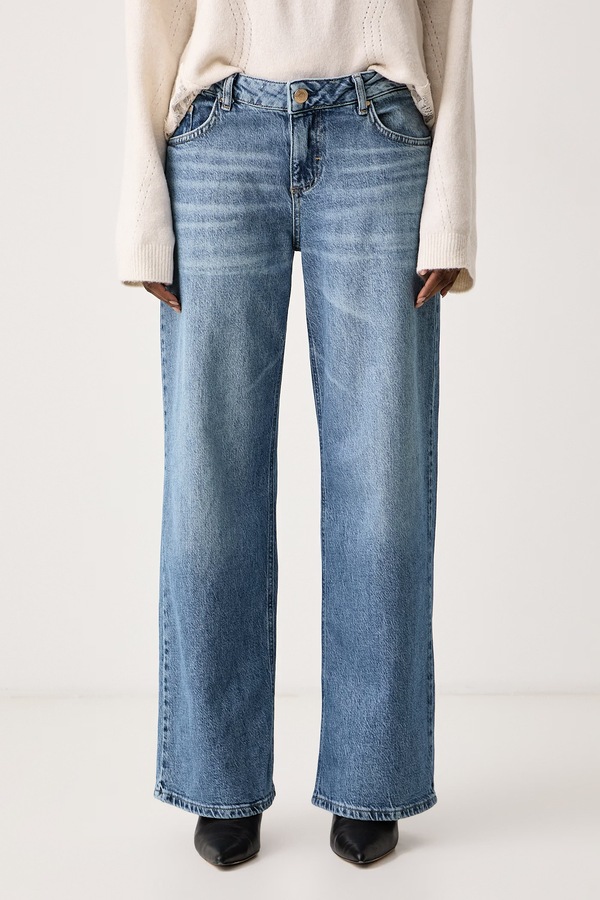 Джинси wide leg жіночі Guess колір блакитний