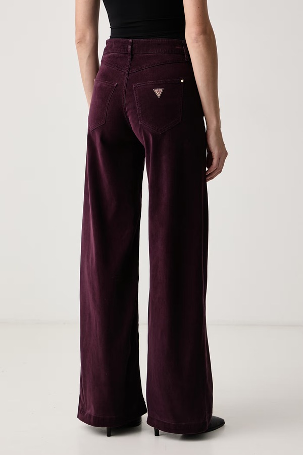 Джинси wide leg жіночі Guess BELLAGIO колір бордовий фото 3