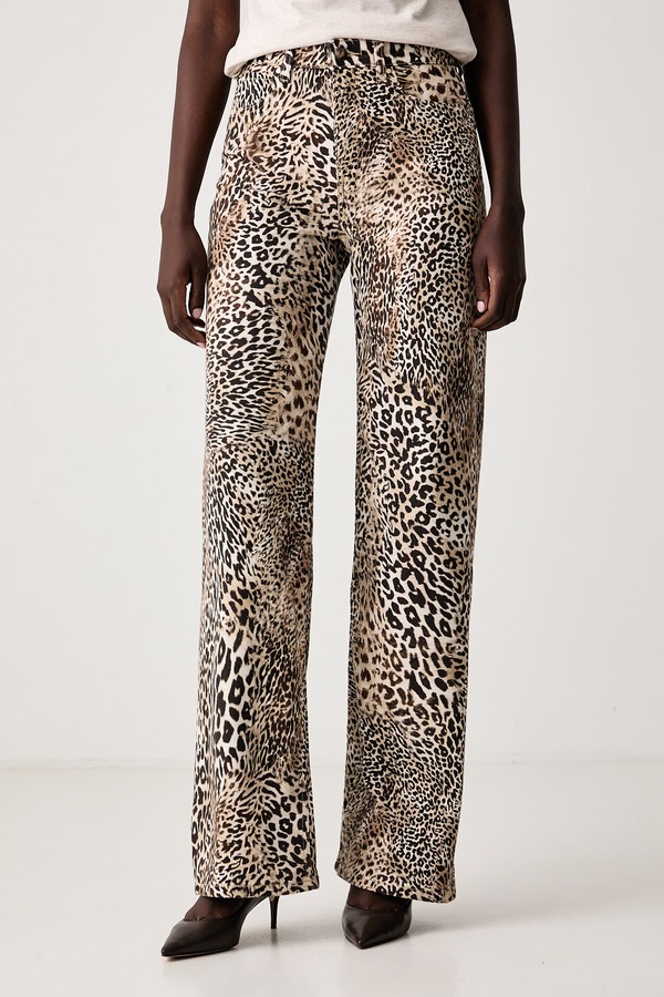 Джинси wide leg жіночі Guess колір бежевий
