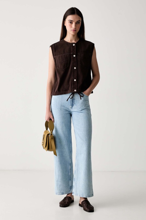 Джинси wide leg жіночі Marc O'Polo колір блакитний