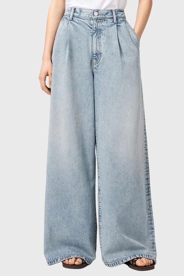 Джинси wide leg жіночі AllSaints HAZE колір блакитний