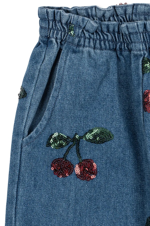 Джинси relaxed fit дитячі Konges Sløjd MAGOT SEQUIN FRILL PANTS GOTS колір темно-синій фото 3