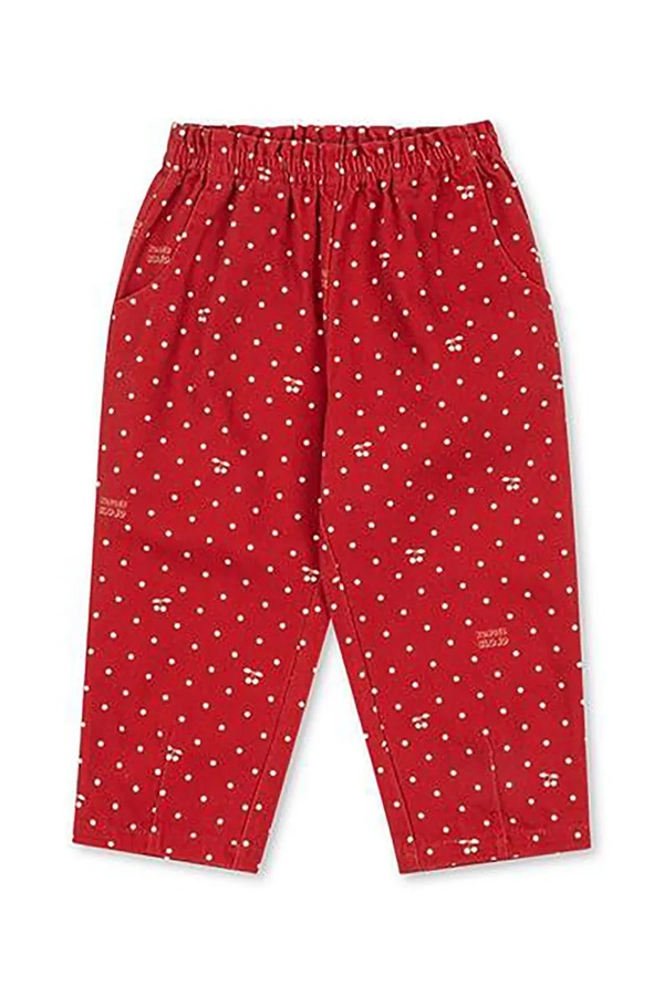 Джинси relaxed fit дитячі Konges Sløjd MAGOT FRILL PANTS GOTS колір червоний