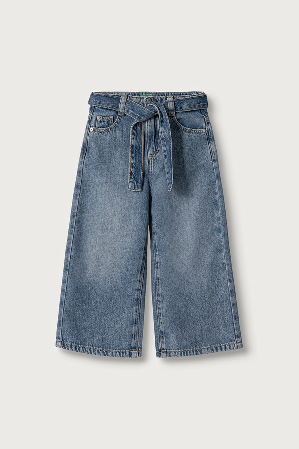 Джинси wide leg дитячі United Colors of Benetton колір блакитний