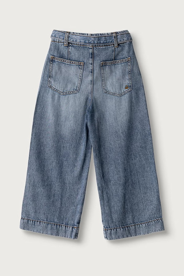 Джинси wide leg дитячі United Colors of Benetton колір блакитний