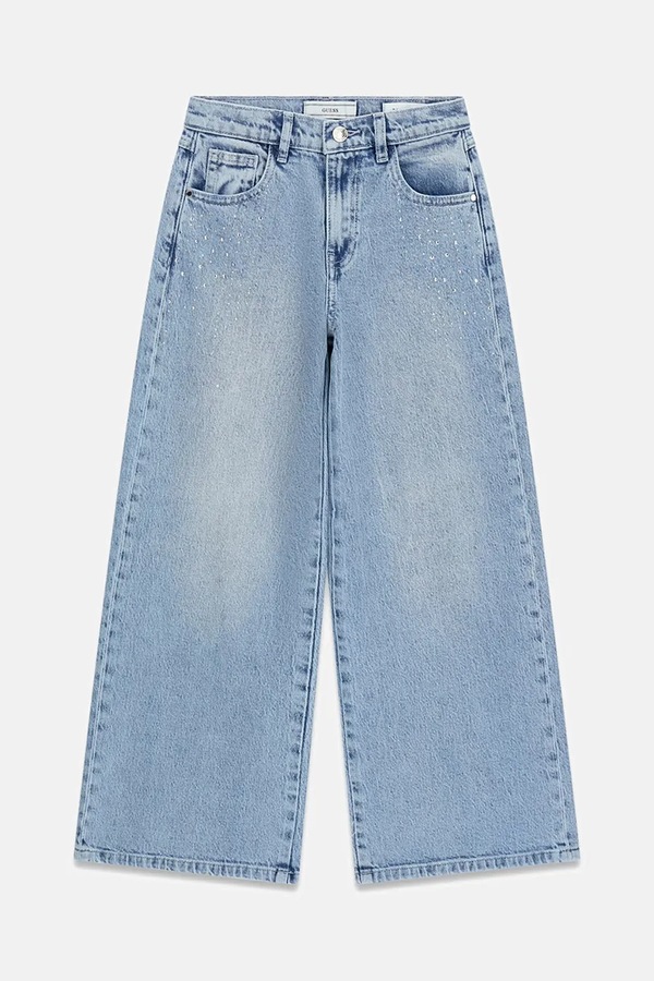 Джинси wide leg дитячі Guess колір блакитний