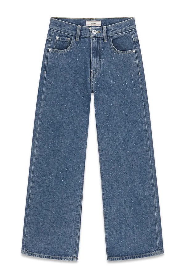 Джинси wide leg дитячі Guess колір блакитний