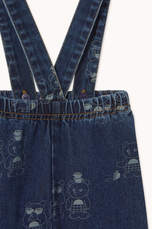 Комбінезон для немовлят Tinycottons TINY TEA ROOM 2 BABY DENIM PANT колір темно-синій фото 3