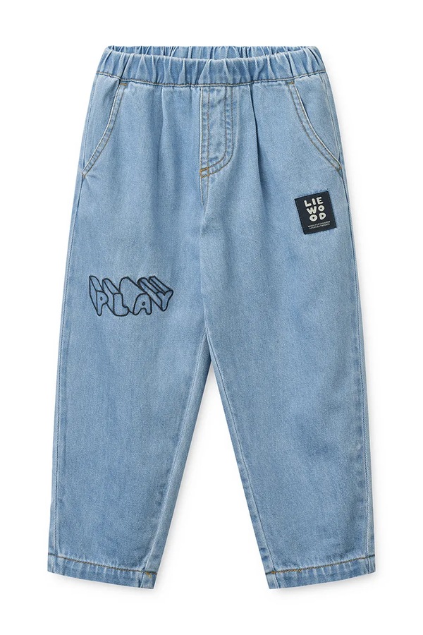 Джинси розкісні дитячі Liewood Borris Light Placement Denim Pants колір блакитний