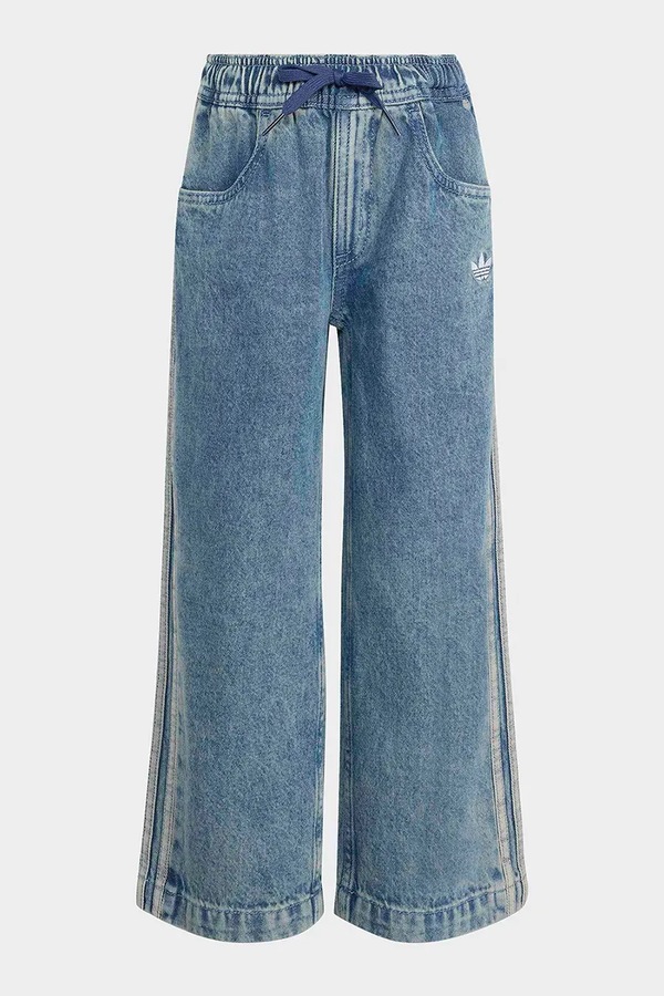 Джинси wide leg дитячі adidas Originals колір блакитний
