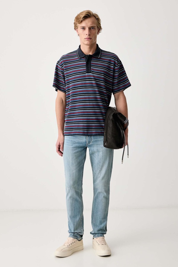 Джинси slim fit чоловічі rag & bone колір блакитний