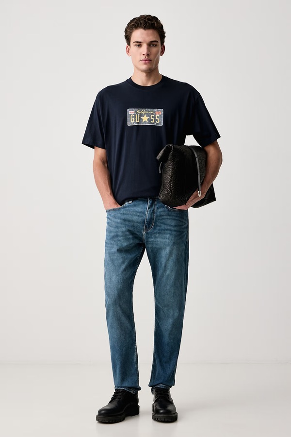 Джинси slim fit чоловічі Guess Jeans колір темно-синій фото 2