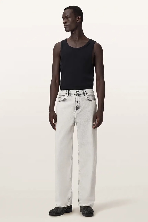 Джинси wide leg чоловічі AllSaints LENNY колір сірий фото 4