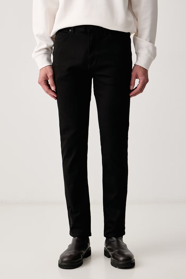 Джинси slim fit чоловічі HUGO колір чорний
