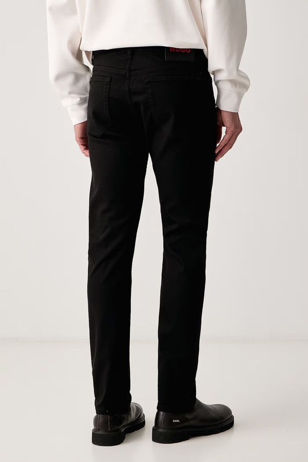 Джинси slim fit чоловічі HUGO колір чорний фото 3