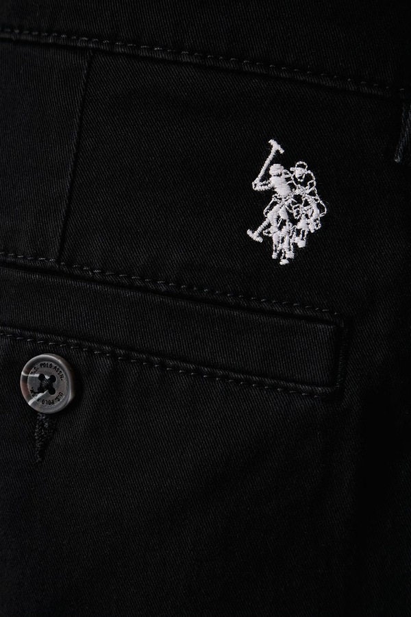 Штани чоловічі бавовняні з еластаном U.S. Polo Assn. RELAXED FIT CHINO колір чорний фото 4