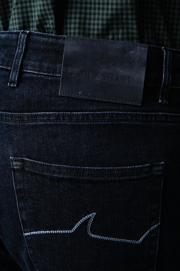Джинси slim fit чоловічі Paul&Shark колір темно-синій фото 4