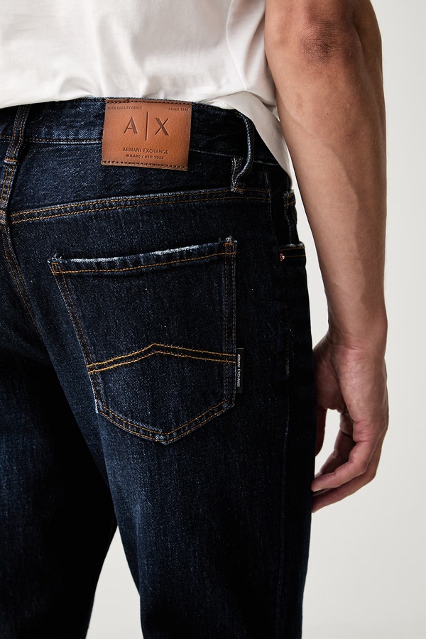 Джинси slim fit чоловічі Armani Exchange колір темно-синій фото 4