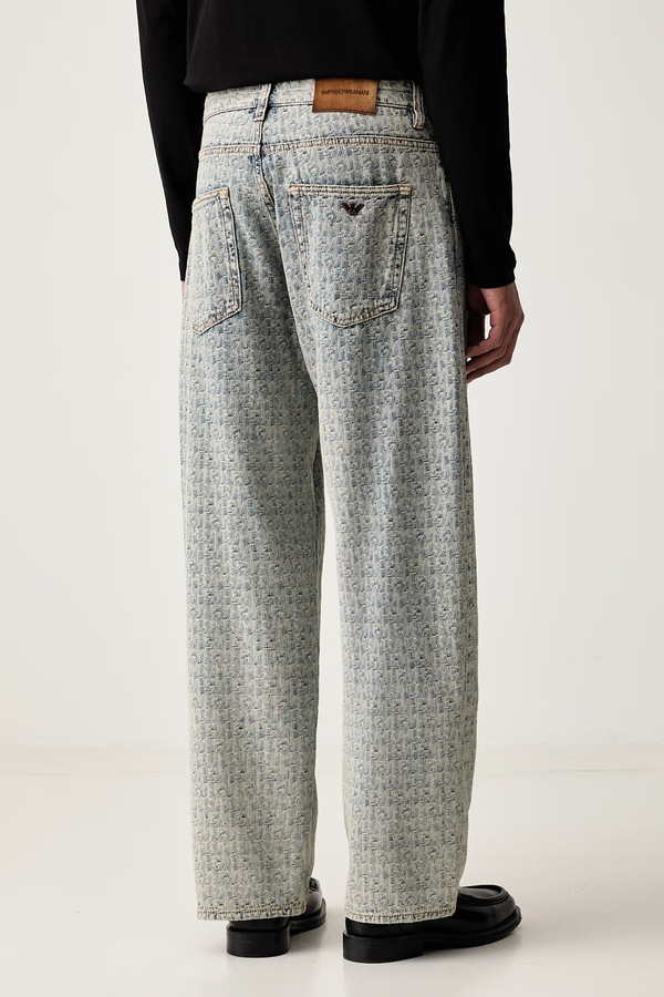 Джинсы relaxed fit мужские Emporio Armani цвет голубой фото 2