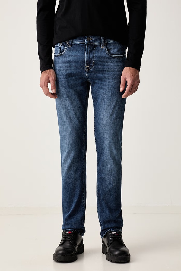 Джинси slim fit чоловічі 7 FOR ALL MANKIND колір блакитний