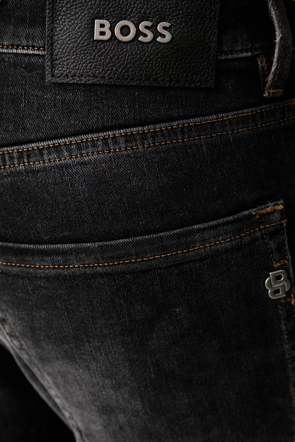 Джинси slim fit чоловічі BOSS H-Delaware колір чорний фото 4