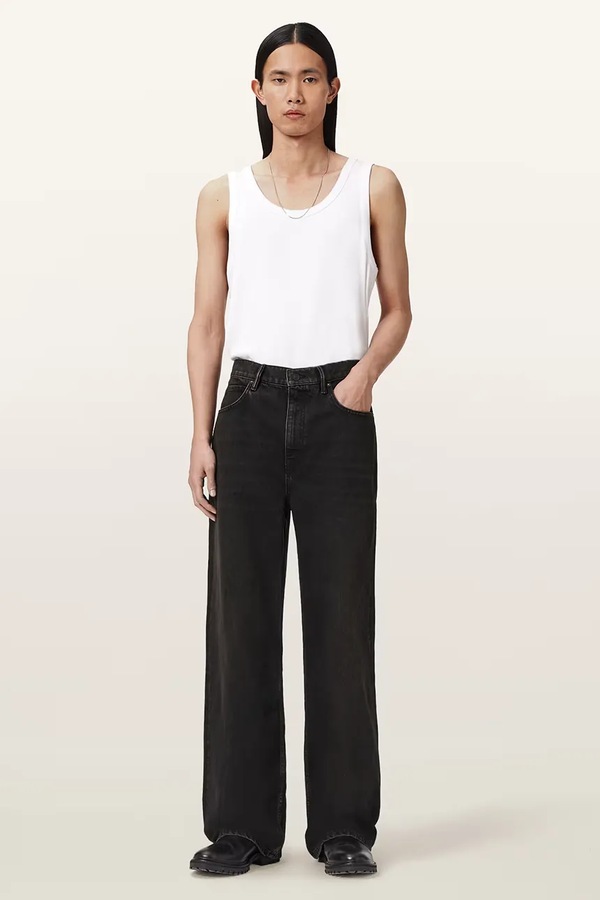 Джинси wide leg чоловічі AllSaints LENNY колір коричневий фото 2