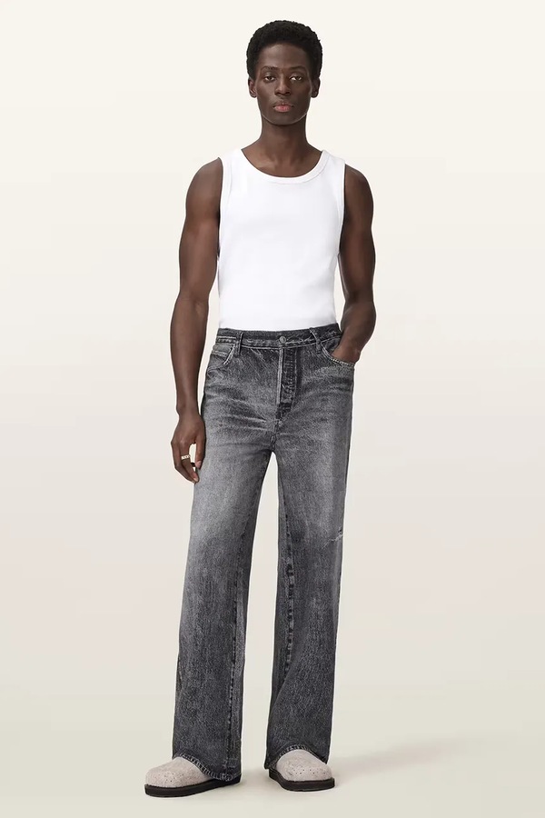 Джинсы wide leg мужские AllSaints LENNY цвет серый фото 2
