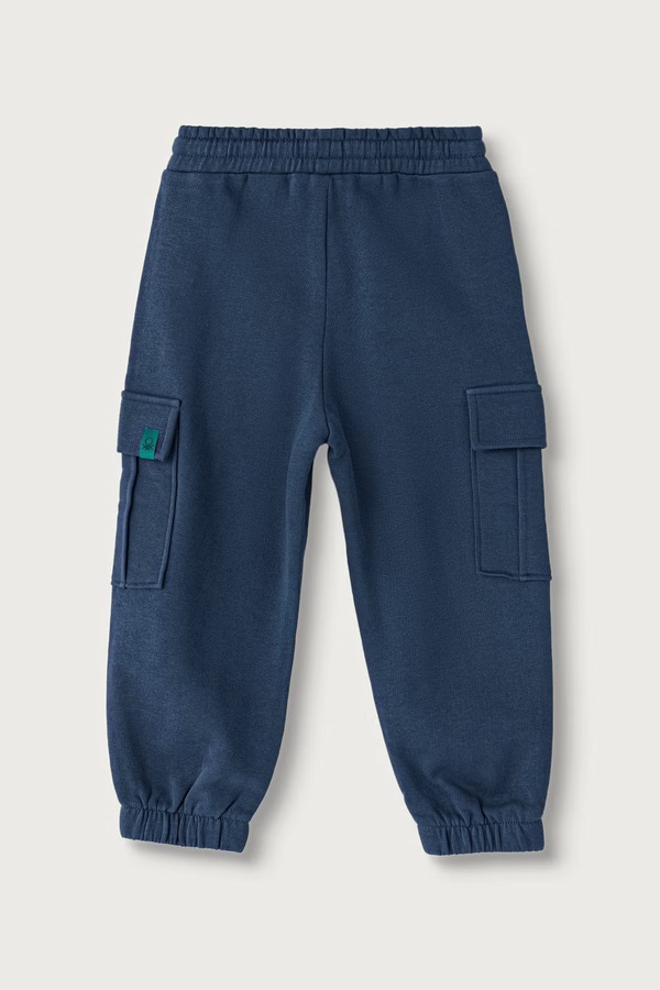 Спортивні штани дитячі бавовняні United Colors of Benetton колір темно-синій фото 2