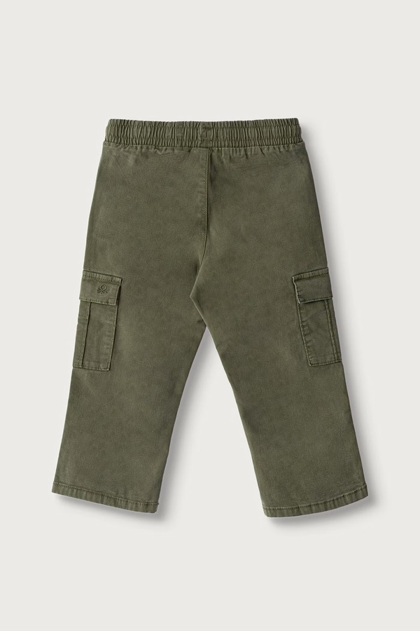 Штани cargo дитячі бавовняні з еластаном United Colors of Benetton колір бірюзовий