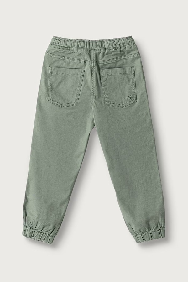 Джоггеры детские хлопковые с эластаном United Colors of Benetton цвет зеленый
