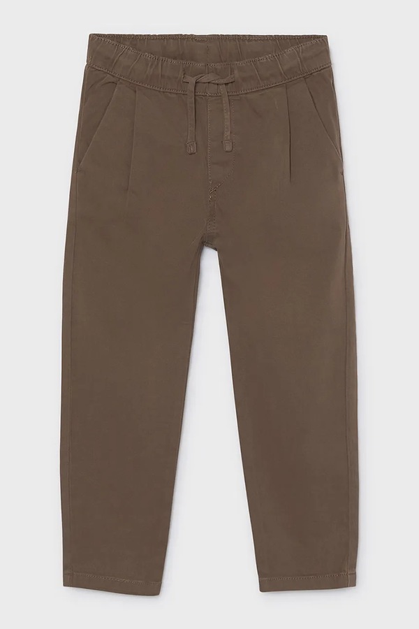 Брюки chinos детские хлопковые с эластаном Mayoral chinosy jogger цвет коричневый