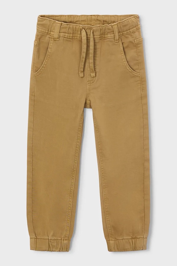 Штани дитячі з бавовною Mayoral jogger soft колір коричневий