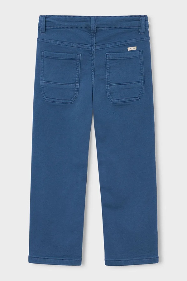 Штани regular дитячі з бавовною Mayoral soft regular fit колір блакитний