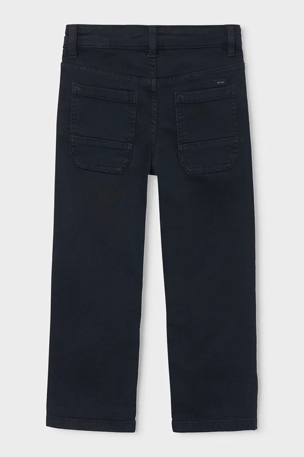 Штани regular дитячі з бавовною Mayoral soft regular fit колір чорний
