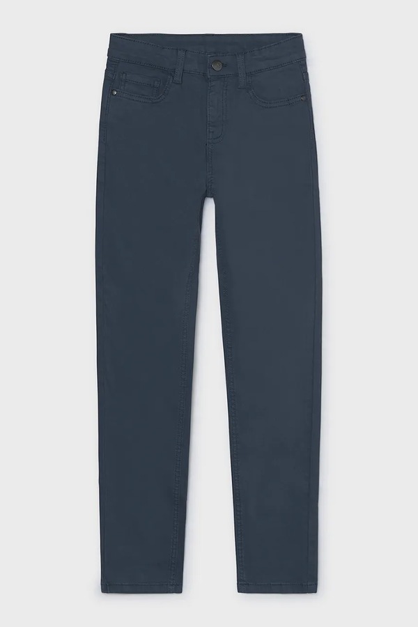 Штани regular дитячі бавовняні з еластаном Mayoral slim fit basic колір темно-синій