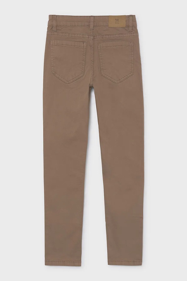 Штани regular дитячі бавовняні з еластаном Mayoral slim fit basic колір коричневий